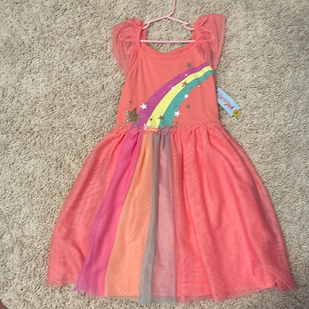 Cat and Jack rainbow dress NWT